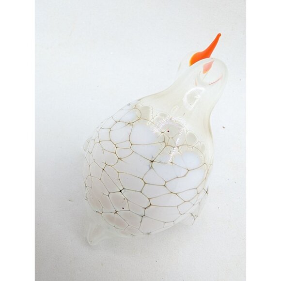 Vintage Ornament Swan Hand Blown Glass Hanging Christmas tree 4" - Picture 10 of 16